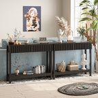 Narrow Fluted Console Table with 2 Drawers