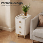 Narrow Nightstand Side Table with 3 Drawers Bedside