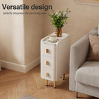 Narrow Nightstand Side Table with 3 Drawers Bedside