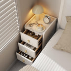 Narrow Nightstand Side Table with 3 Drawers Bedside