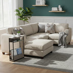 Narrow Side Table with Storage Shelf 3 Tier