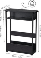 Narrow Side Table with Storage Shelf 3 Tier