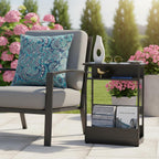 Narrow Side Table with Storage Shelf 3 Tier