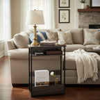 Narrow Side Table with Storage Shelf 3 Tier