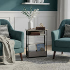 Narrow Side Table with Storage Shelf 3 Tier