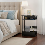 Narrow Side Table with Storage Shelf 3 Tier