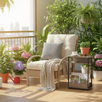 Narrow Side Table with Storage Shelf 3 Tier
