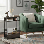 Narrow Side Table with Storage Shelf 3 Tier