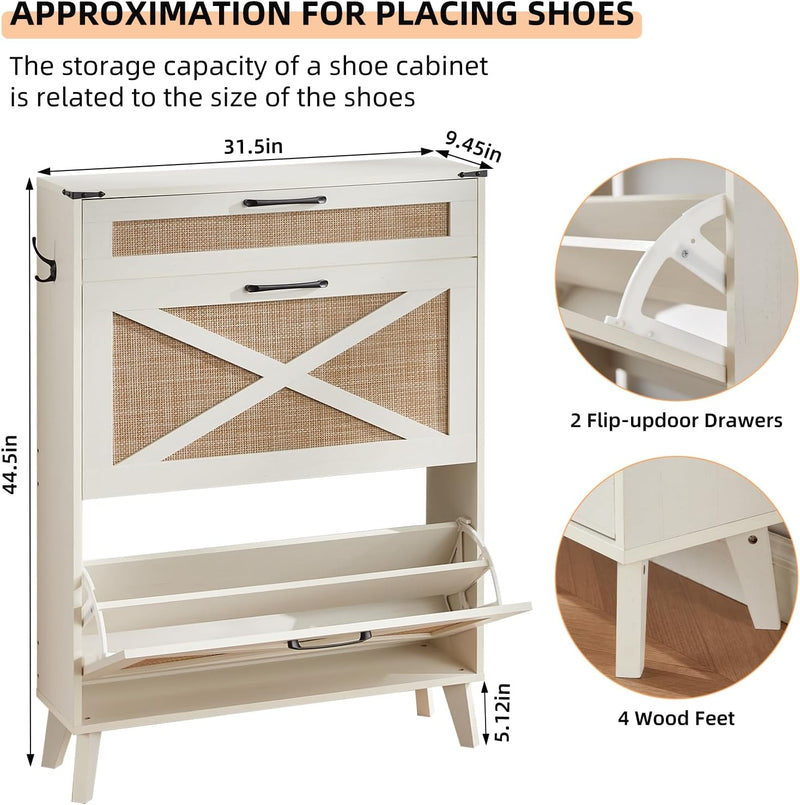 Narrow Slim Shoe Rack Storage Cabinet
