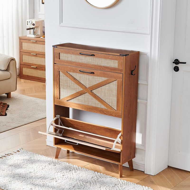 Narrow Slim Shoe Rack Storage Cabinet