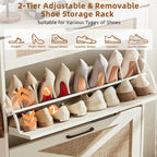 Narrow Slim Shoe Rack Storage Cabinet
