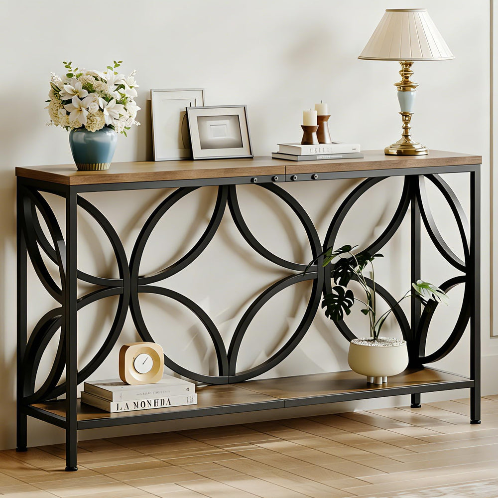 Narrow Sofa Table Industrial Modern Behind Couch Entry
