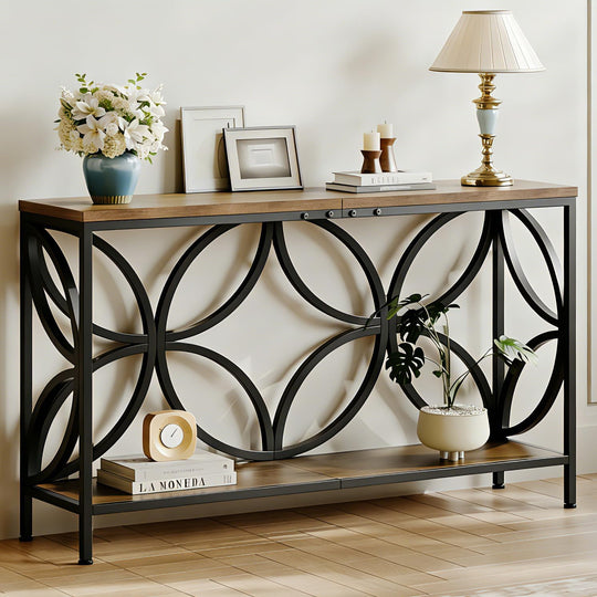 Narrow Sofa Table Industrial Modern Behind Couch Entry
