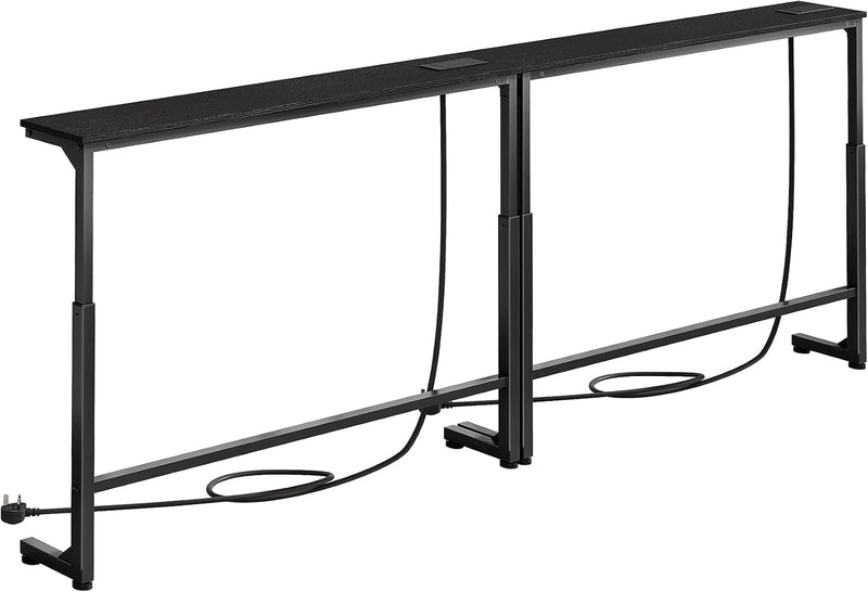 Narrow Sofa Table with Charging Station 200CM Behind