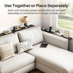 Narrow Sofa Table with Charging Station 200CM Behind