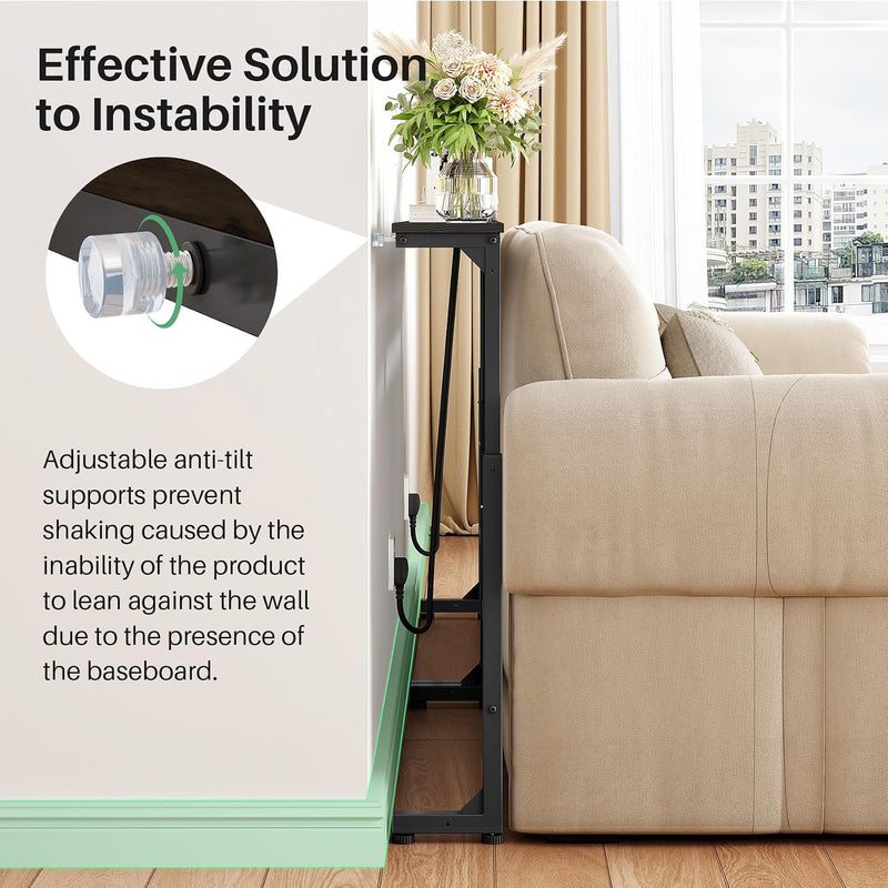 Narrow Sofa Table with Charging Station 200CM Behind
