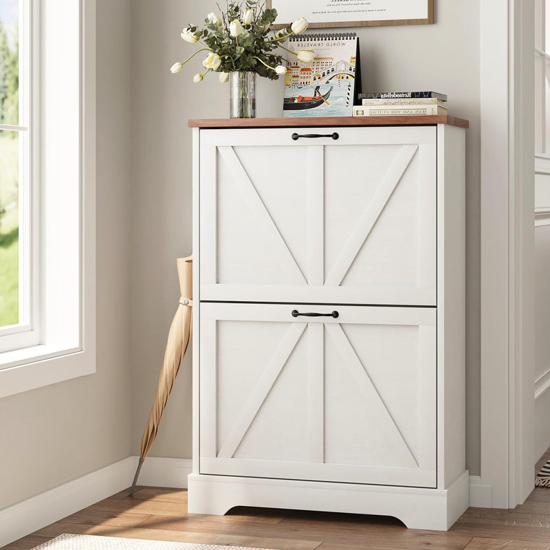 Shoe Cabinet Storage for Entryway with 2 Flip