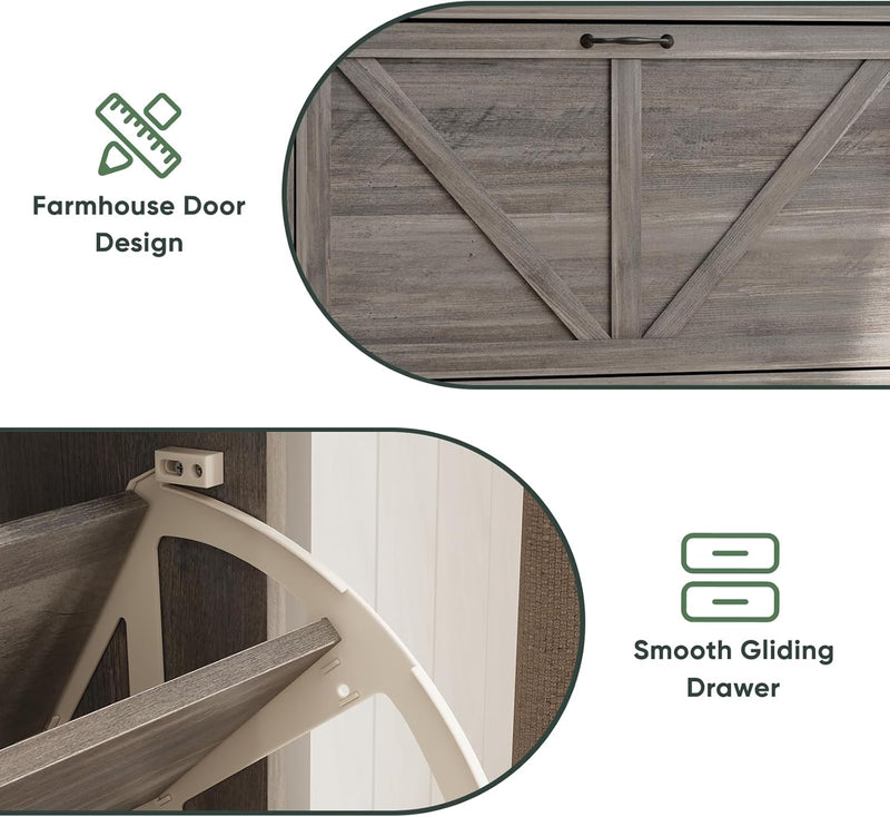 Shoe Cabinet Storage for Entryway with 2 Flip
