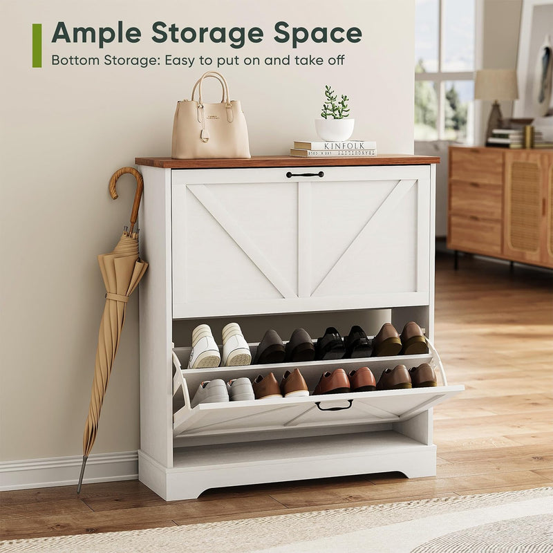 Shoe Cabinet Storage for Entryway with 2 Flip