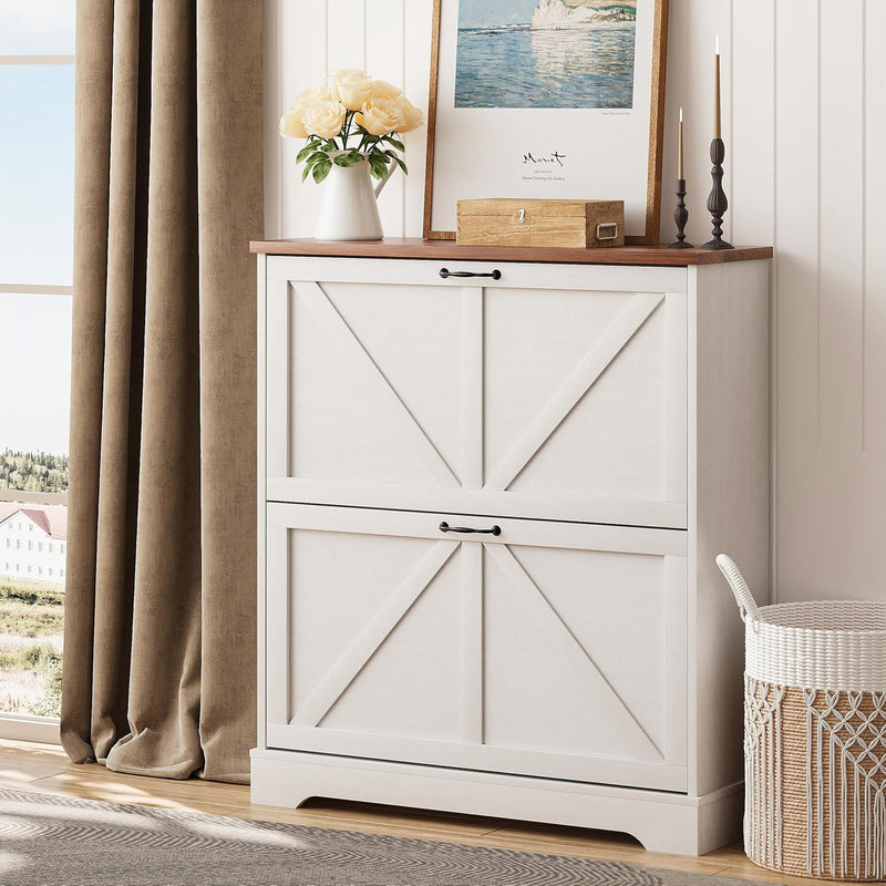 Shoe Cabinet Storage for Entryway with 2 Flip