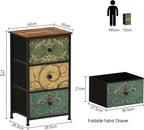 Narrow Tall Chest of Drawers 5 Fabric Drawer