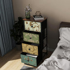 Narrow Tall Chest of Drawers 5 Fabric Drawer