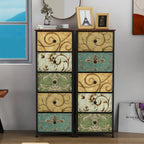 Narrow Tall Chest of Drawers 5 Fabric Drawer