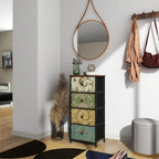 Narrow Tall Chest of Drawers 5 Fabric Drawer