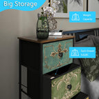 Narrow Tall Chest of Drawers 5 Fabric Drawer