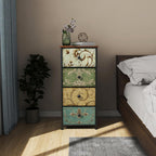 Narrow Tall Chest of Drawers 5 Fabric Drawer