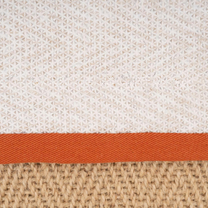Natural Cotton Border Herringbone Jute Runner Rug Non