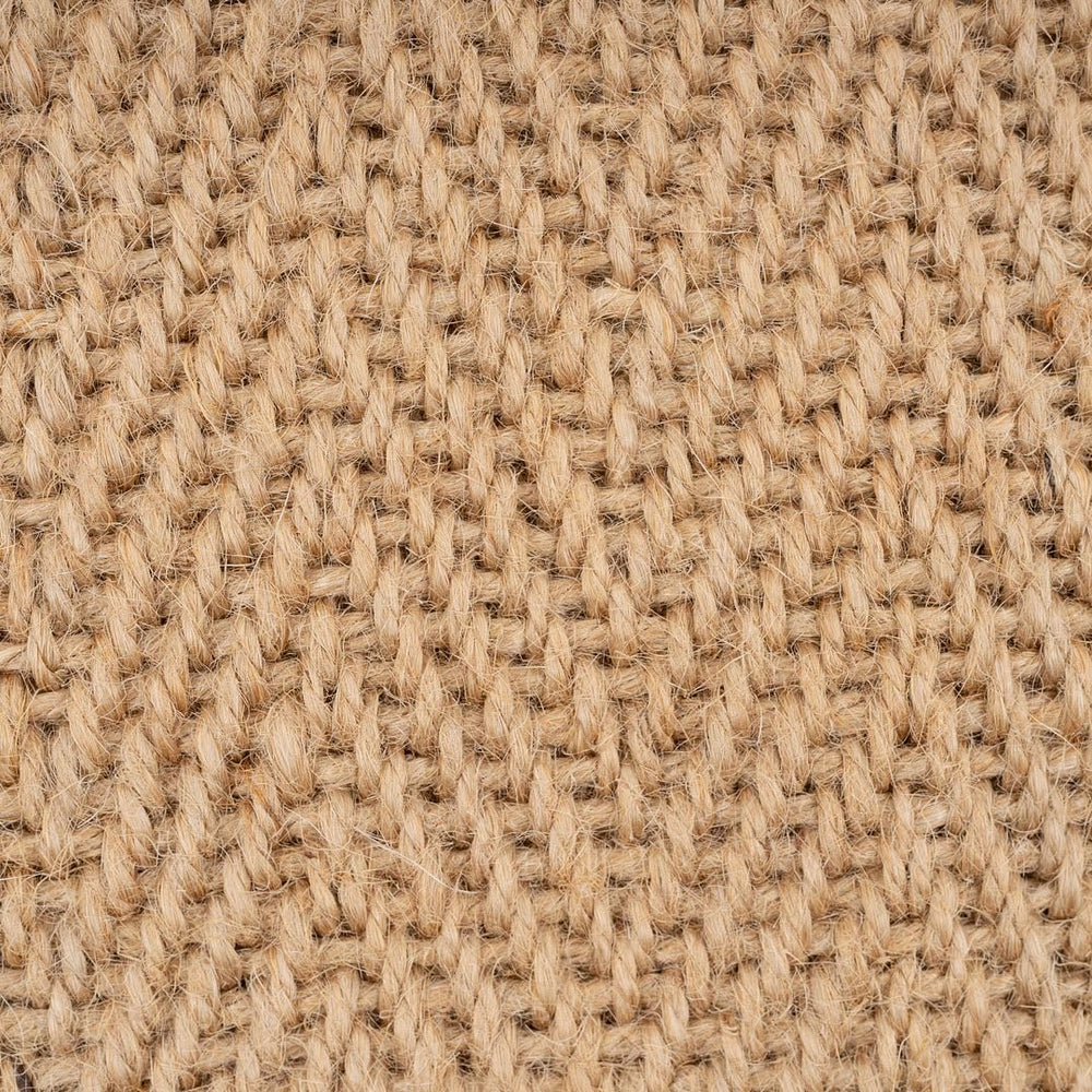 Natural Cotton Border Herringbone Jute Runner Rug Non