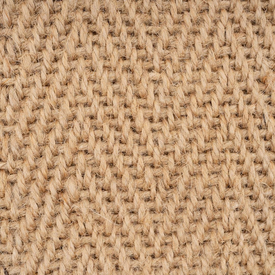 Natural Cotton Border Herringbone Jute Runner Rug Non