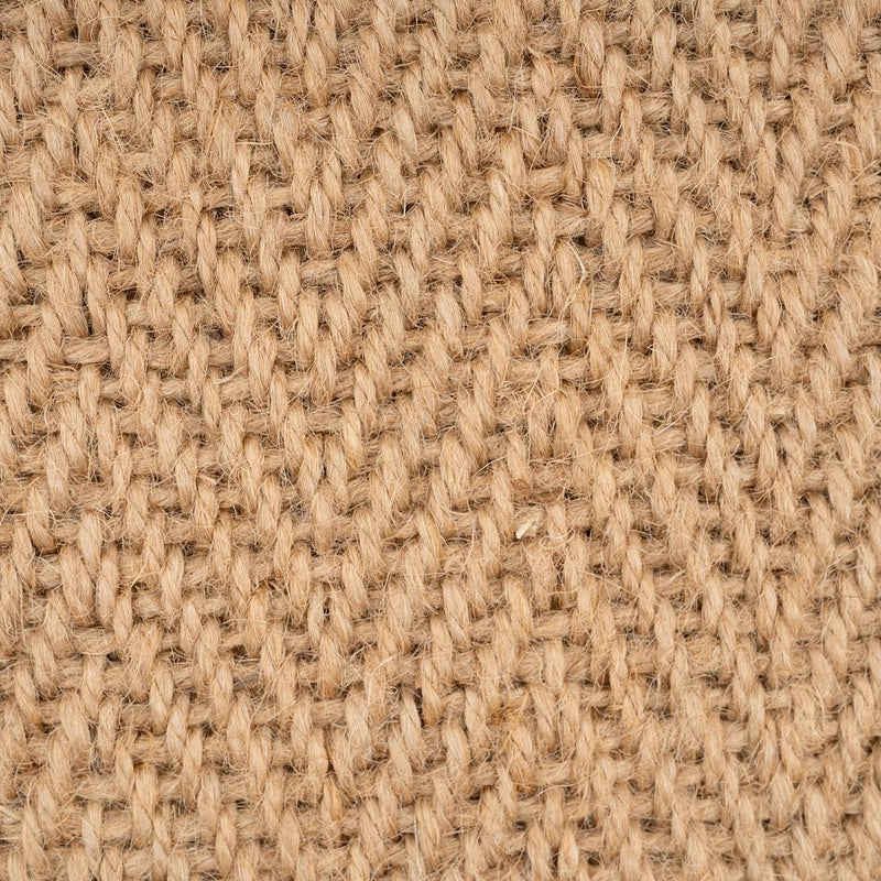 Natural Cotton Border Herringbone Jute Runner Rug Non