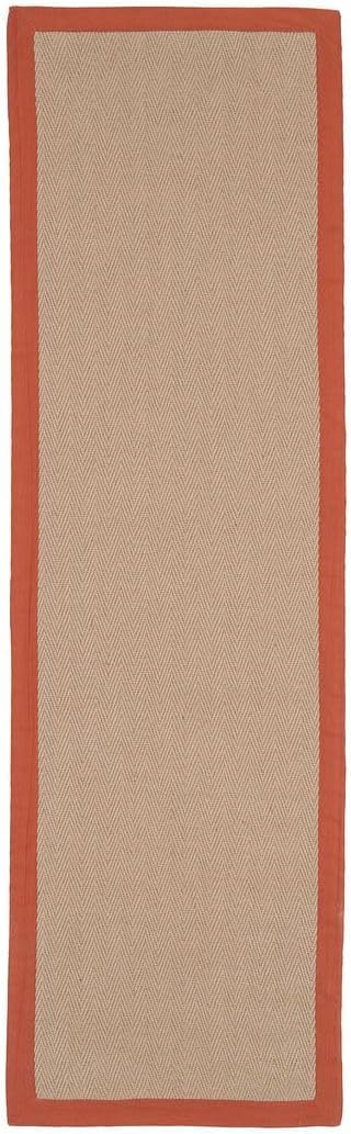 Cotton Border Herringbone Jute Runner Rug Non Slip