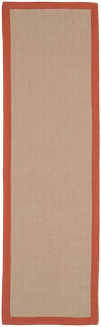 Cotton Border Herringbone Jute Runner Rug Non Slip