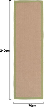 Cotton Border Herringbone Jute Runner Rug Non Slip