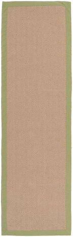 Cotton Border Herringbone Jute Runner Rug Non Slip