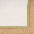 Cotton Border Herringbone Jute Runner Rug Non Slip