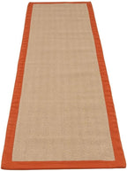 Cotton Border Herringbone Jute Runner Rug Non Slip