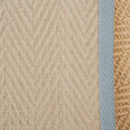 Cotton Border Herringbone Jute Runner Rug Non Slip