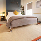 Cotton Border Herringbone Jute Runner Rug Non Slip