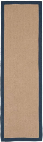 Cotton Border Herringbone Jute Runner Rug Non Slip