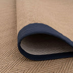 Cotton Border Herringbone Jute Runner Rug Non Slip