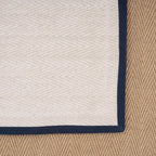 Cotton Border Herringbone Jute Runner Rug Non Slip