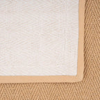 Cotton Border Herringbone Jute Runner Rug Non Slip