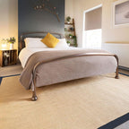 Cotton Border Herringbone Jute Runner Rug Non Slip