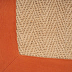 Cotton Border Herringbone Jute Runner Rug Non Slip