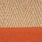 Cotton Border Herringbone Jute Runner Rug Non Slip