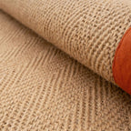 Cotton Border Herringbone Jute Runner Rug Non Slip
